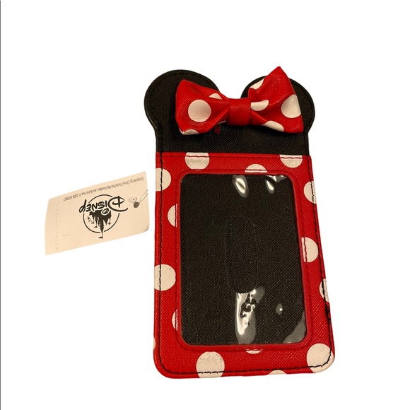 Disney Handbags - Disney Minnie Mouse Polka Dotted Card Holder Wallet ID Window Minnie Mouse NWT